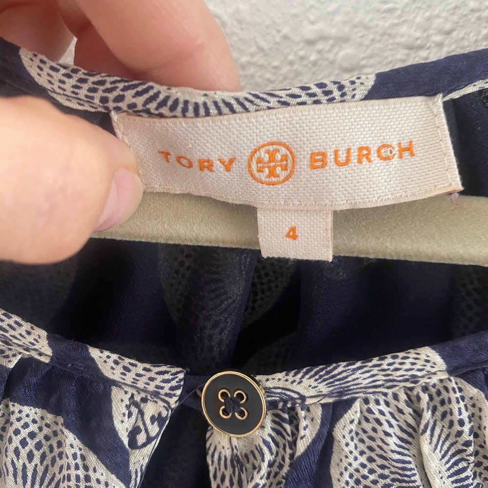 Tory Burch womens gray polo shirt long sleeve logo button pima cotton - Picture 5 of 5